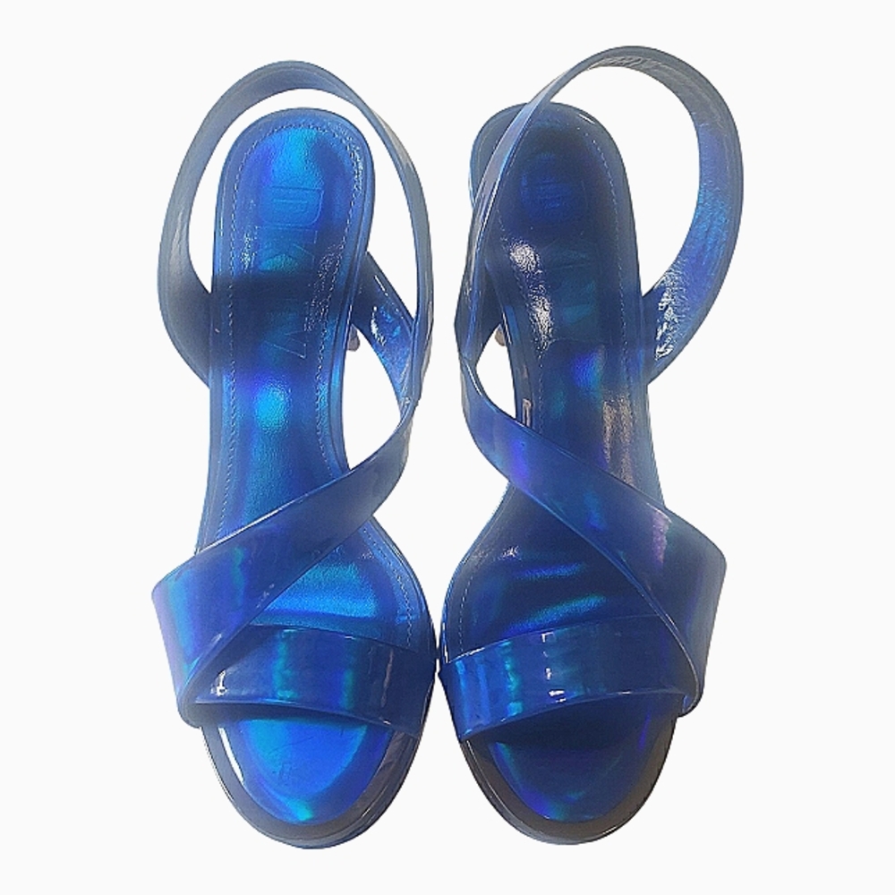 DKNY DIVA High-heeled, Slingback Sandal, Electric Blue, Size 6M, NIB